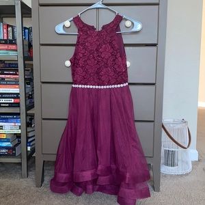 Girls fancy plum dress